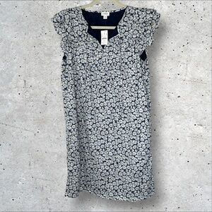 J.‎ Crew Factory Daisy Printed Cotton Lined Flutter-sleeve Mini Dress Womens 6